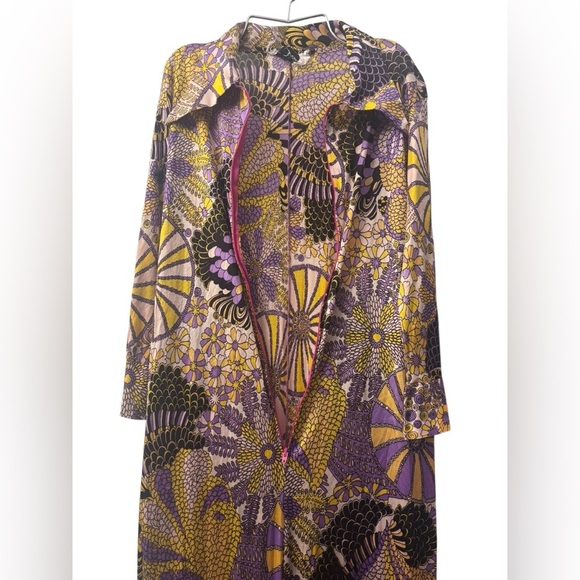 Vintage Loungewear by Danville Purple and Yellow psychedelic Floral Jumpsuit - Picture 8 of 17